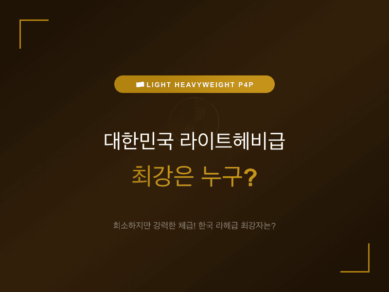 대한민국 라이트헤비급 최강은 누구?